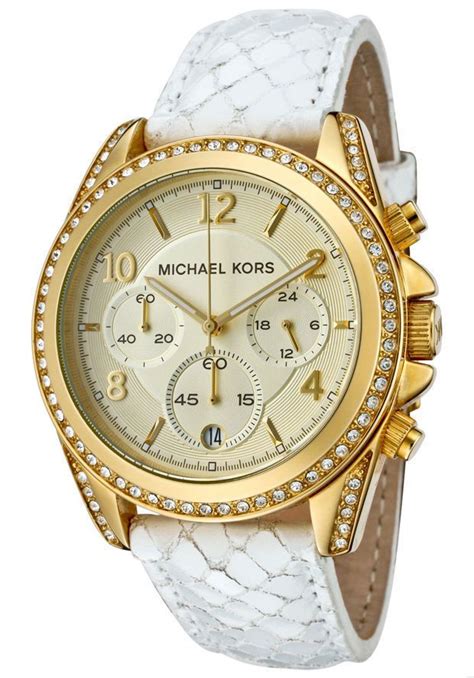 michael kors watches white leather band|More.